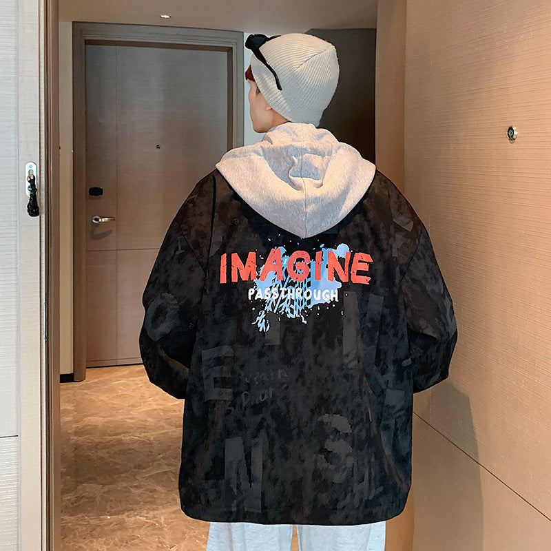 Hong Kong Fashion Autumn Men's Wear Hats Coat