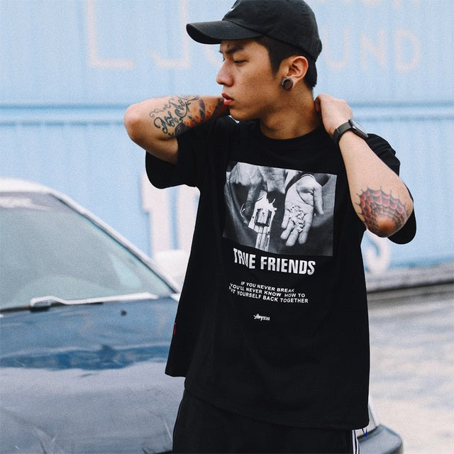 Hip Hop Hands Printed Short Sleeve T Shirts