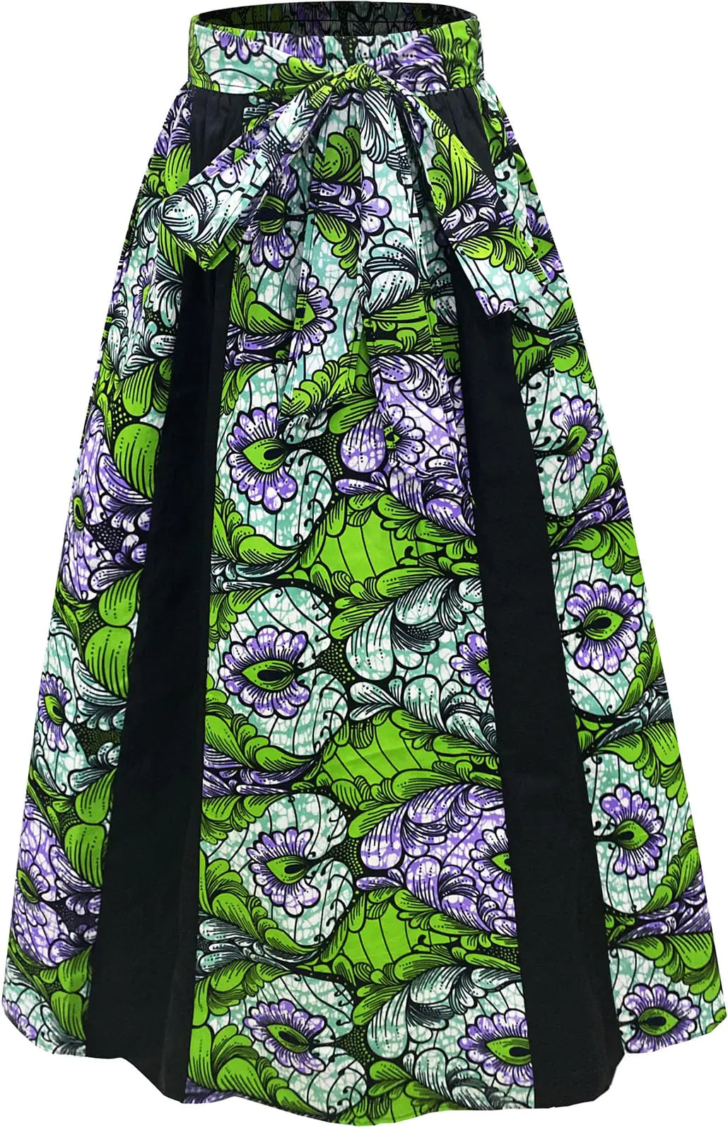 DOAFRIAFRI Womens African Wax Skirt Ankara Print Long Maxi Skirts with Pockets One Size (S)