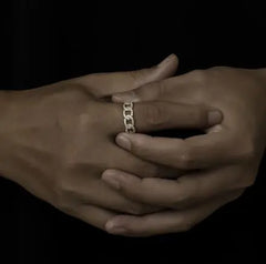 Trendy Cuban Diamond Stud Ring