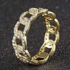Trendy Cuban Diamond Stud Ring