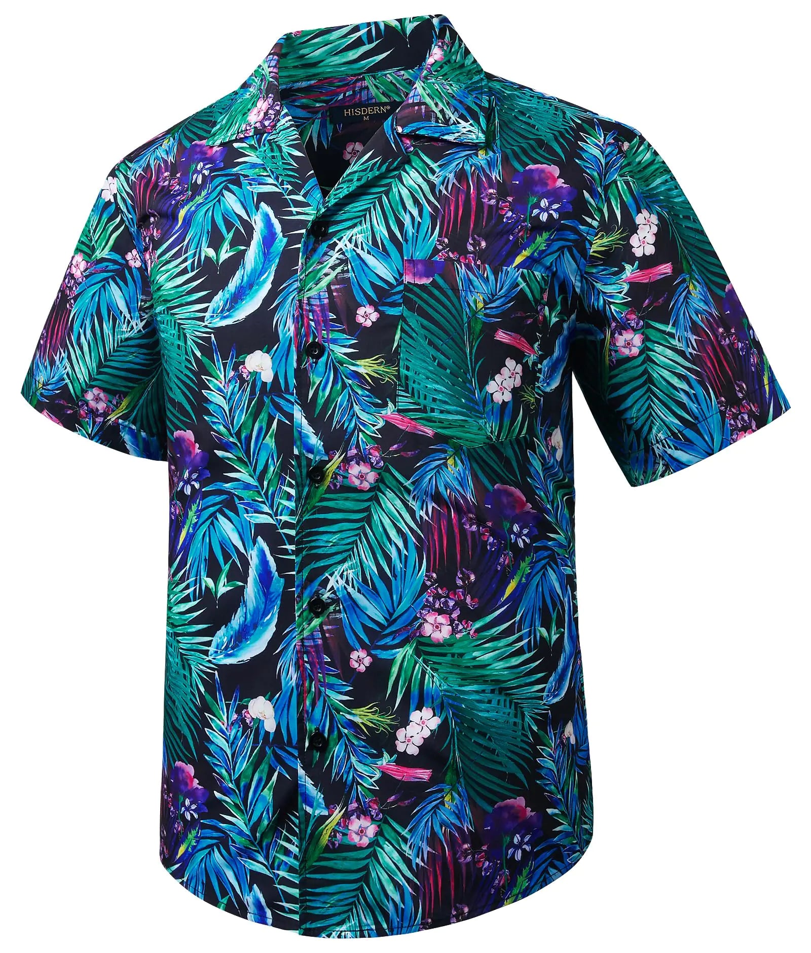Mens Hawaiian Shirts Short Sleeve Tropical Aloha Hawaiian Shirts for Men Button Down Casual Summer Beach Shirt
