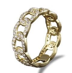 Trendy Cuban Diamond Stud Ring