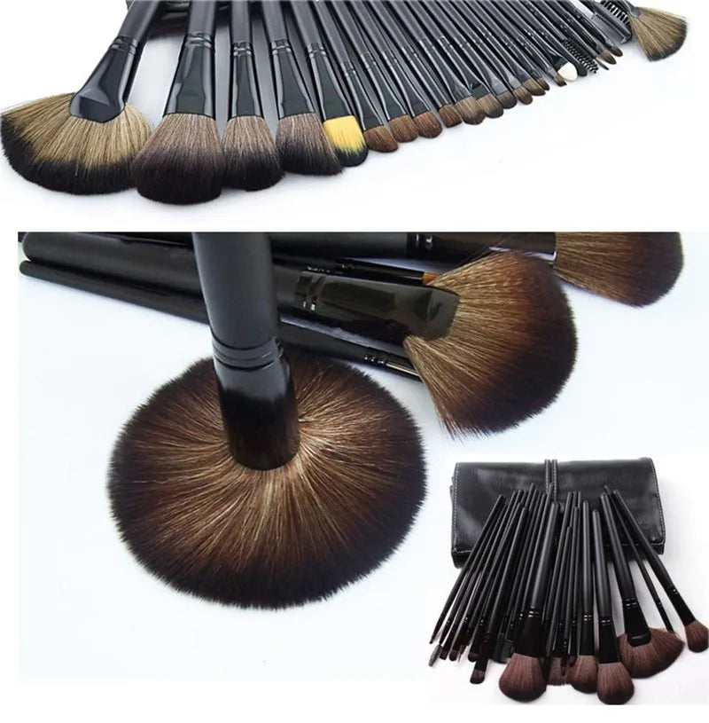 Gift Bag Of  24 pcs Makeup Brush Sets Professional Cosmetics Brushes Eyebrow Powder Foundation Shadows Pinceaux Make Up Tools
