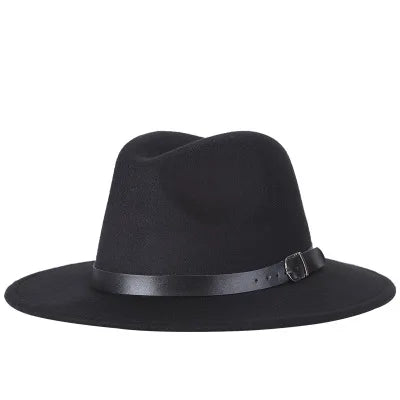 free shipping 2022 new Fashion men fedoras women's fashion jazz hat summer spring black woolen blend cap outdoor casual hat X XL
