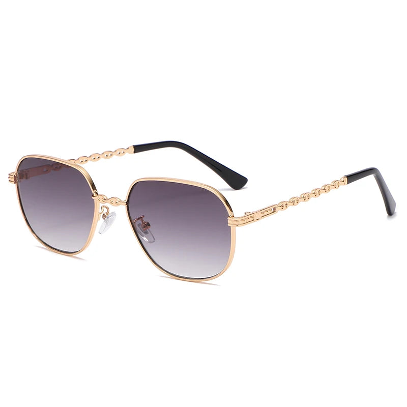 New Square Sunglasses Women Fashion Vintage Alloy Frames Gradient Sun Glasses Retro Punk Metal Shades Oculos De Sol Feminino
