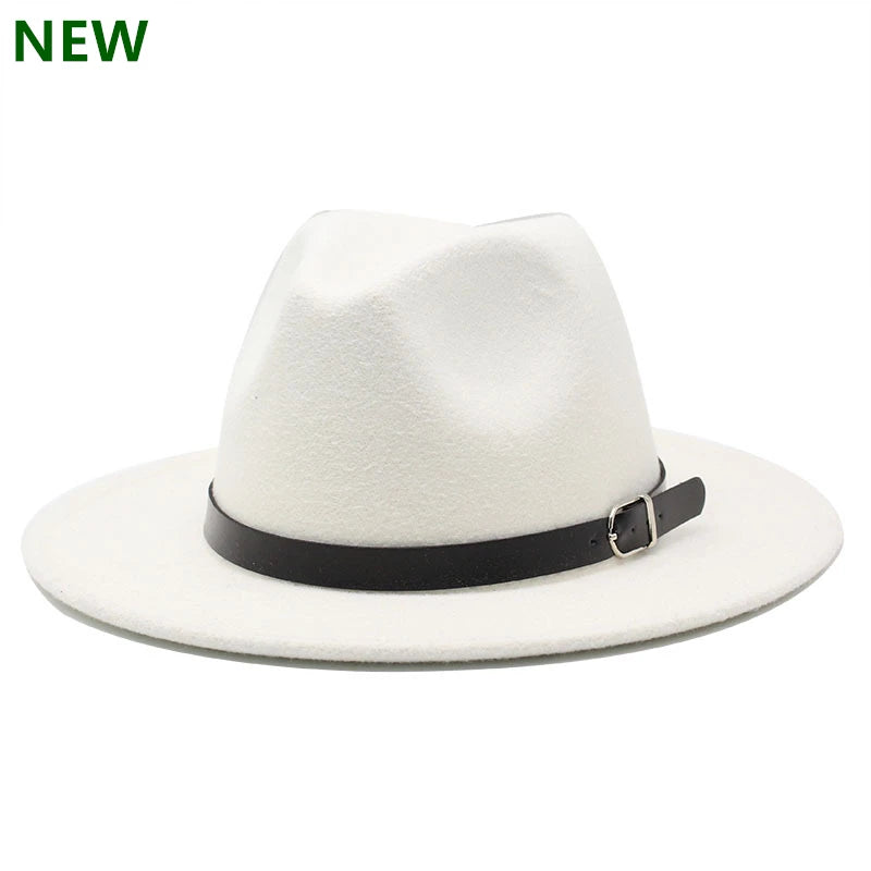 free shipping 2022 new Fashion men fedoras women's fashion jazz hat summer spring black woolen blend cap outdoor casual hat X XL