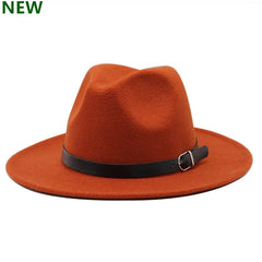 free shipping 2022 new Fashion men fedoras women's fashion jazz hat summer spring black woolen blend cap outdoor casual hat X XL