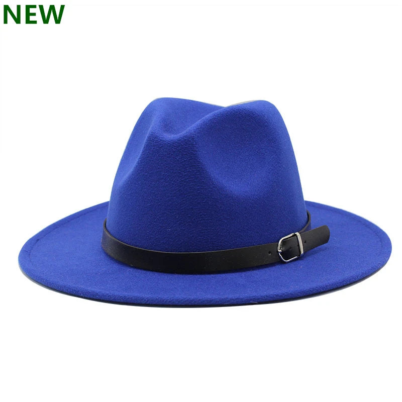 free shipping 2022 new Fashion men fedoras women's fashion jazz hat summer spring black woolen blend cap outdoor casual hat X XL
