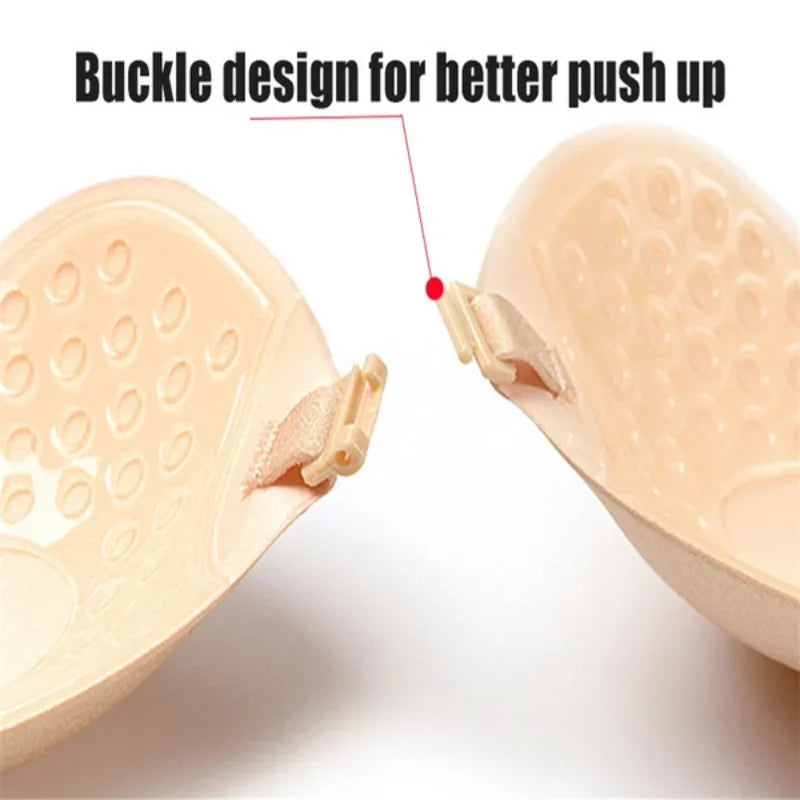 Women Invisible Push Up Bra Backless Strapless Bra Seamless Front Closure Bralette Underwear Women Self-Adhesive Silicone Sticky