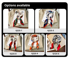 Luxury Print Silk Feeling Square Scarf Women Spring Neck Tie Shawl Wraps Female 70cm Hair Hand Wrist Headkercheif Hijab Bandana