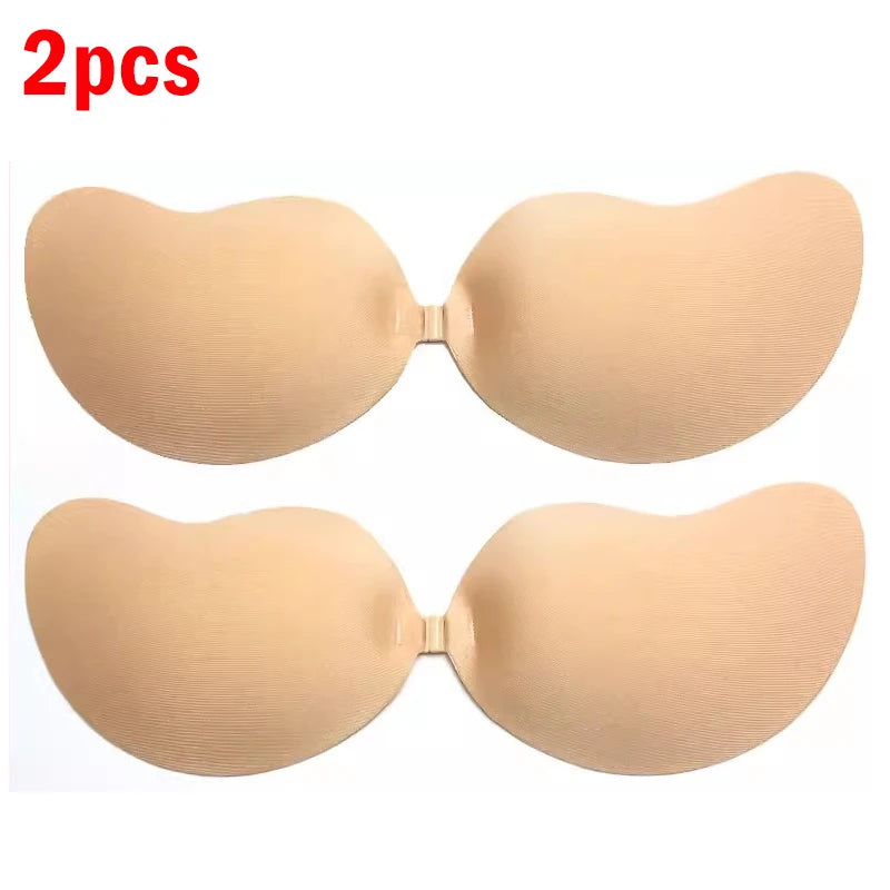Women Invisible Push Up Bra Backless Strapless Bra Seamless Front Closure Bralette Underwear Women Self-Adhesive Silicone Sticky