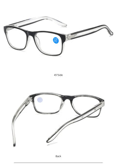 Anti Blue Light Reading Glasses Fashion Women Men Clear Sqaure Computer Presbyopic Eyeglasses Spring Legs Frame Eyewear