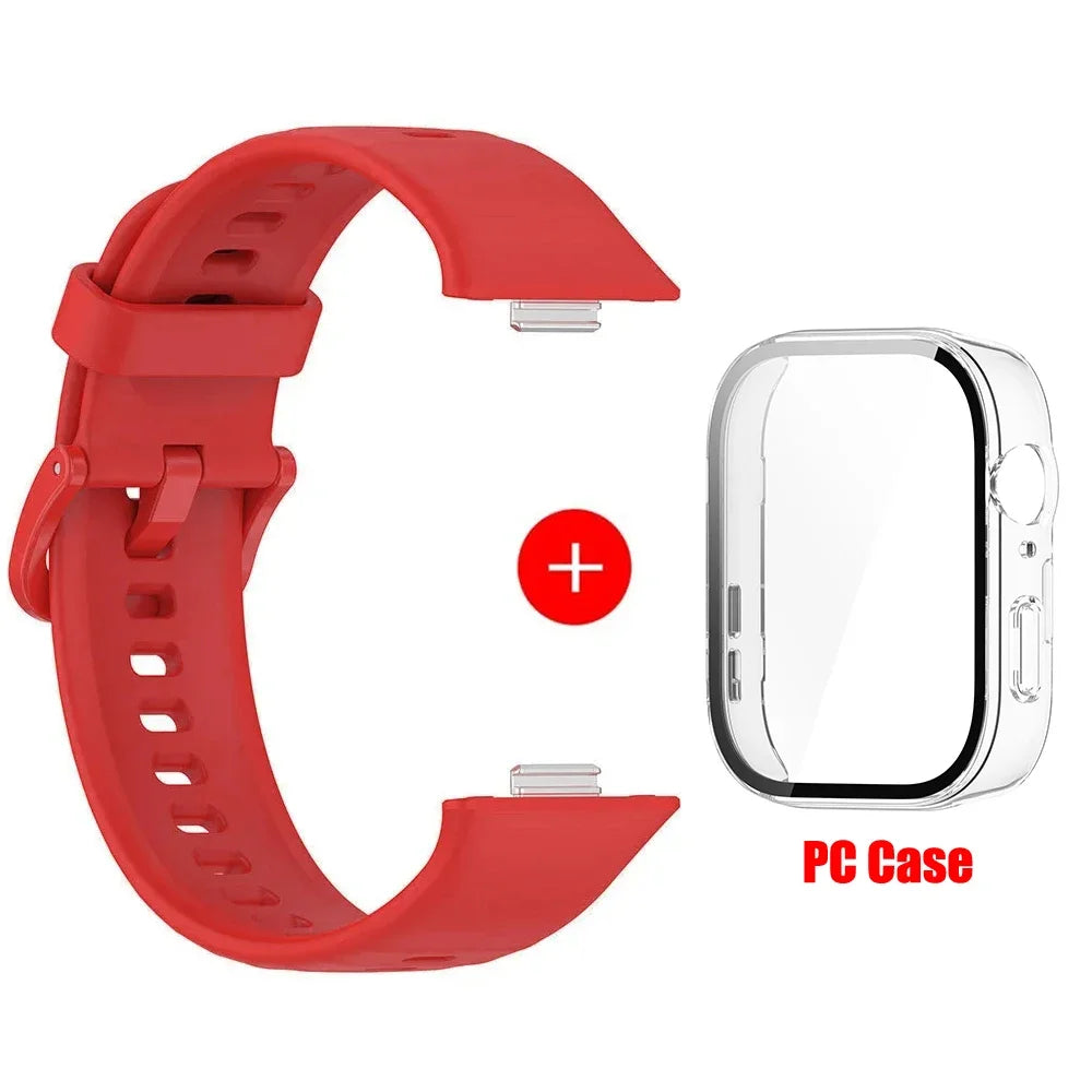 Tempered glass case+band For Huawei Watch Fit 3 Straps silicone sport bracelet for Huawei Fit3 Replacement watchband Accessories
