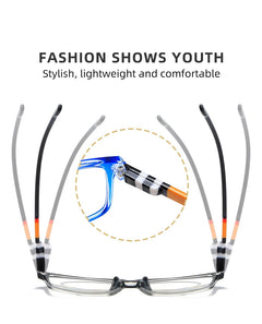 Men Ultra Light Reading Eyewear Fashion Printed Anti Blue Reading Glasses Women Spring Leg Presbyopic Glasses 1.0 To 4.0