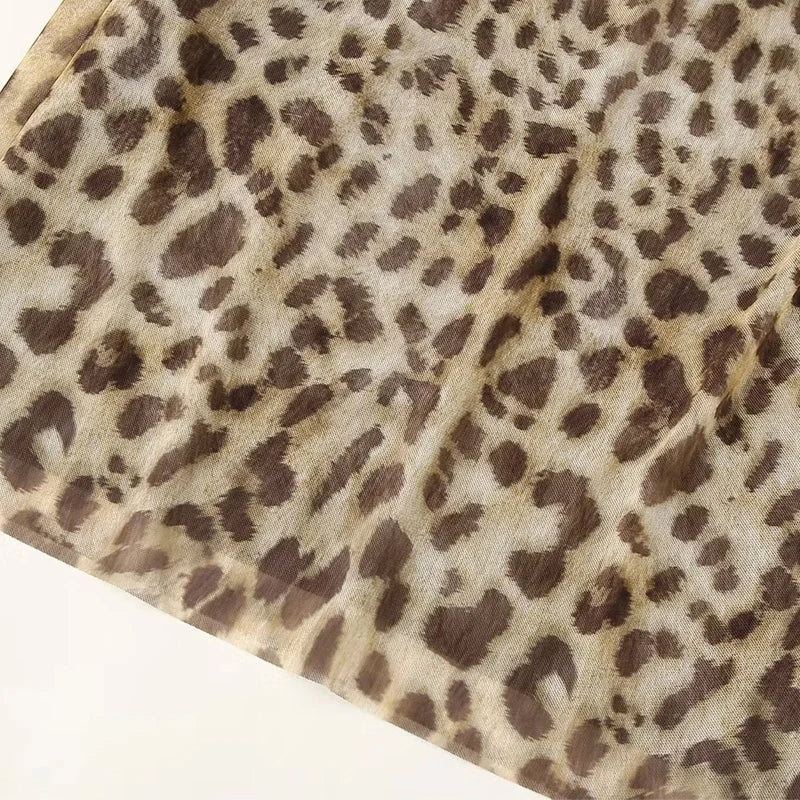 TRAF Leopard Long Skirts Women's 2024 Spring Summer Autumn Elegant Party Printed Skirts Ladies Fashion Casual Office Midi Skirts