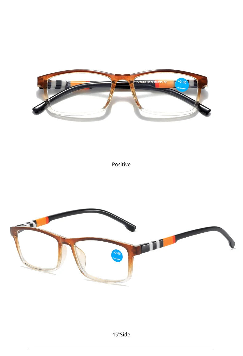 Men Ultra Light Reading Eyewear Fashion Printed Anti Blue Reading Glasses Women Spring Leg Presbyopic Glasses 1.0 To 4.0