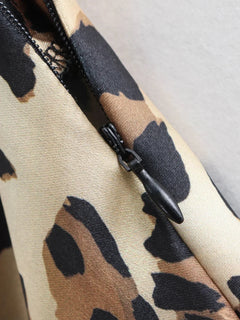 Mooyufon 2024 Women Fashion Leopard Print Skirt Vintage High Waist Midi Skirts Elegant Women Summer Casual Streetwear Skirt