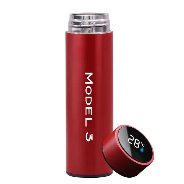 For Tesla model3  500ml Digital Thermos Cup Intelligent Temperature Display Water Bottle Heat Preservation Vacuum Thermos Flask