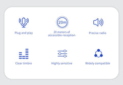 Basix 2.4G Wireless Lavalier Microphone Portable Audio Video Recording Mini Mic for iPhone Android Live Broadcast Gaming Phone