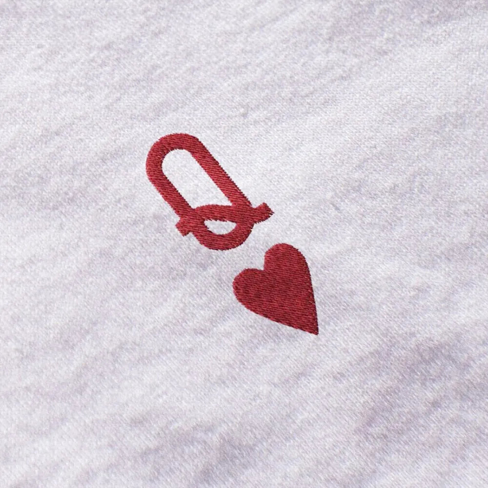 Queen of Hearts Letter Embroidered T Shirts Female White Loose Cotton Tops Tees Summer Short Sleeve Casual Shirt Women