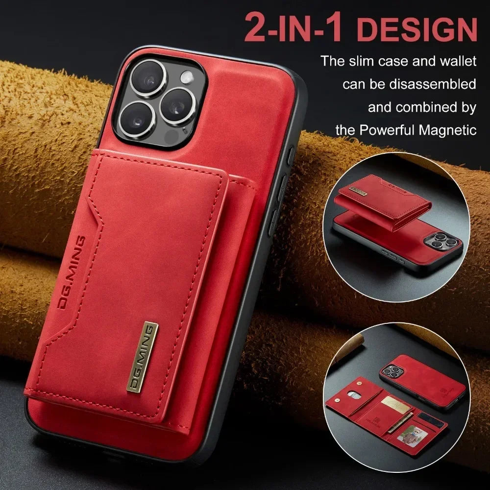 2 in 1 Detachable Wallet with Card Holder Magnetic Phone Case for IPhone 13 Mini 16 15 Plus14 12 11 Pro Max PU Leather Cover