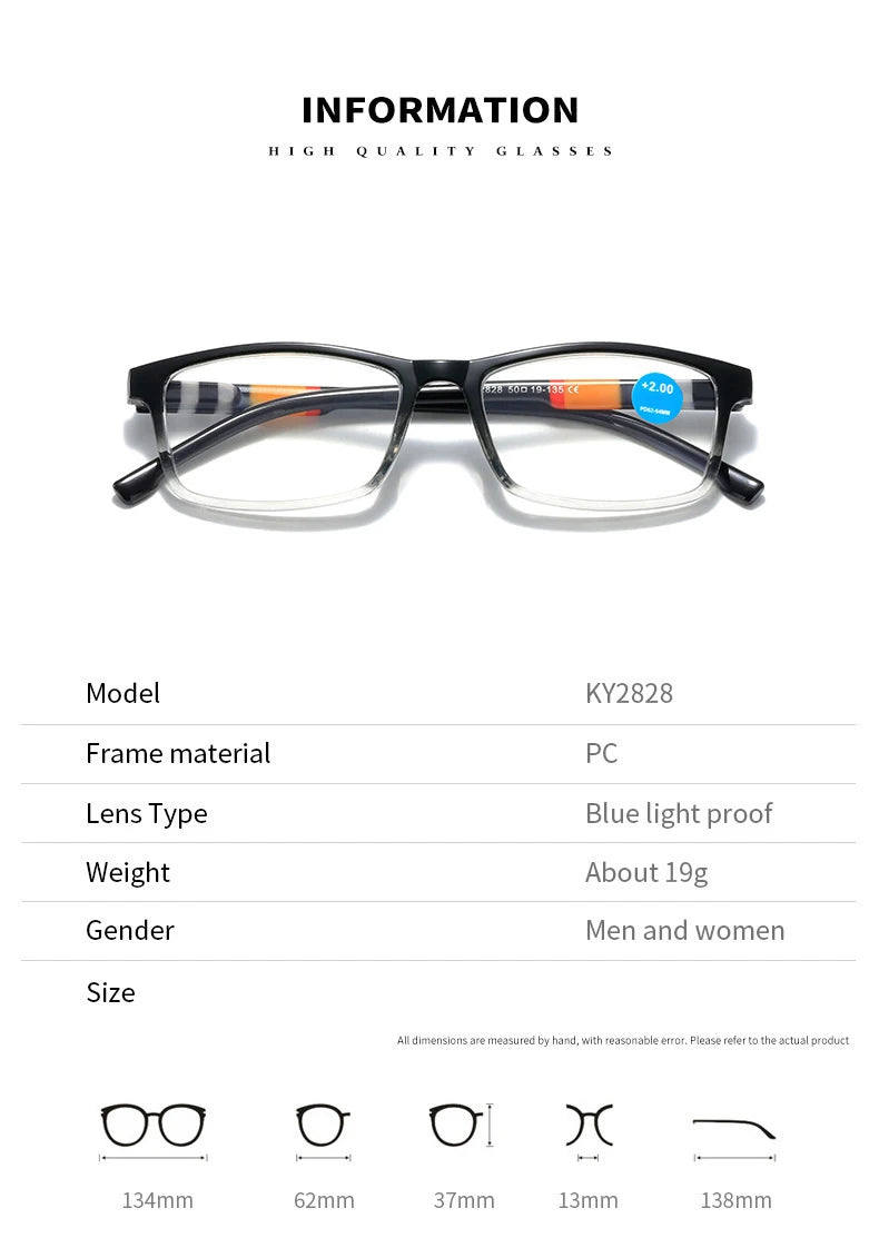 Men Ultra Light Reading Eyewear Fashion Printed Anti Blue Reading Glasses Women Spring Leg Presbyopic Glasses 1.0 To 4.0