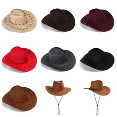 Unisex Cowboy Hat Suede Fashion Cowboy Cap Womens Mens Hat Practical Wild West Fancy Dress Hot Sale Western Headwear Cap