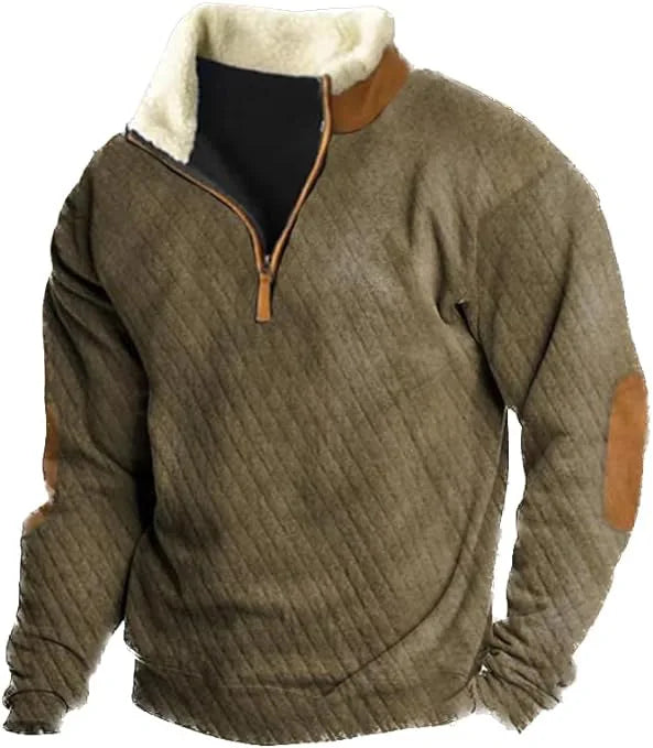 European and American Men's Half-Zipper Hoodie, Spring and Autumn 3D Digital Printing High Neck Long Sleeve Hoodie