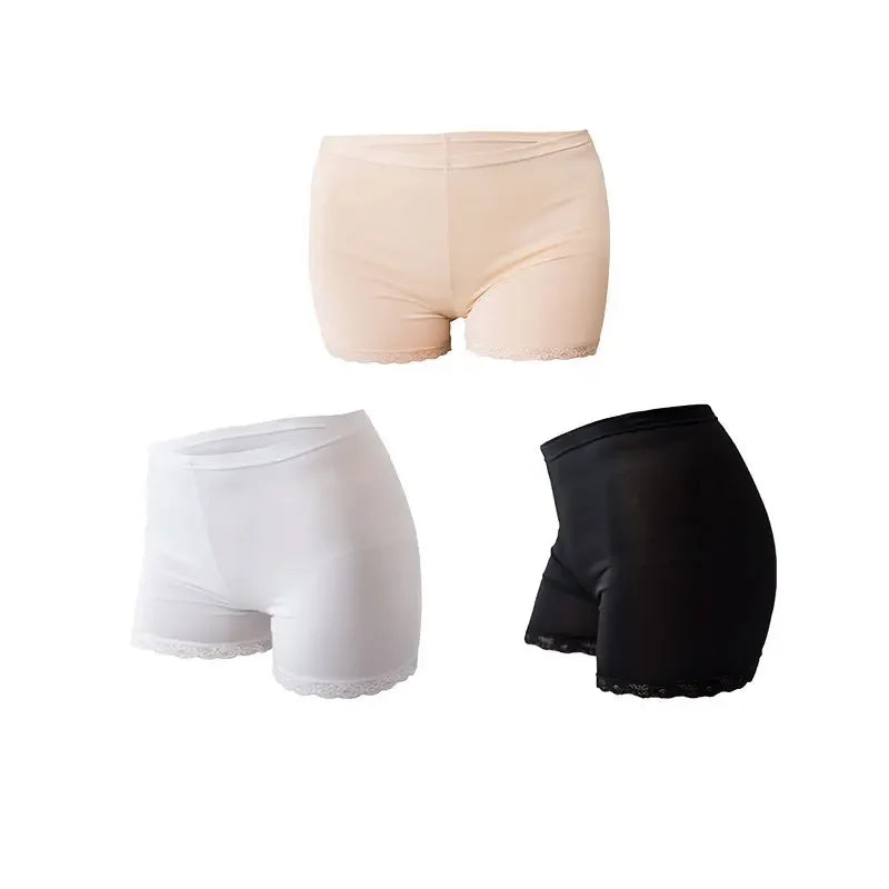 New spring and summer girls ice three-point safety pants anti light pants lace lace black bottomed shorts