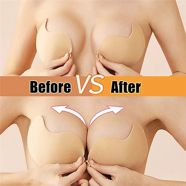 Women Invisible Push Up Bra Backless Strapless Bra Seamless Front Closure Bralette Underwear Women Self-Adhesive Silicone Sticky