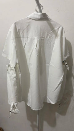 HKSH Men's Punk Darkwear High Street Nihce Design Shirts Sleeve Detachable Necktie Casual Tops Summer Spring Chic Blouse HK0006