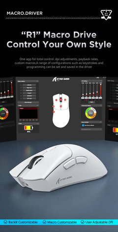 Attack Shark R1 18000dpi Wireless Bluetooth Mouse, Ultra Lightweight Ergonomic Design Mouse, PAW3311 Macro Gaming Mouse
