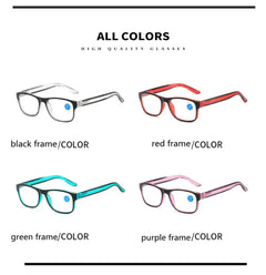 Anti Blue Light Reading Glasses Fashion Women Men Clear Sqaure Computer Presbyopic Eyeglasses Spring Legs Frame Eyewear