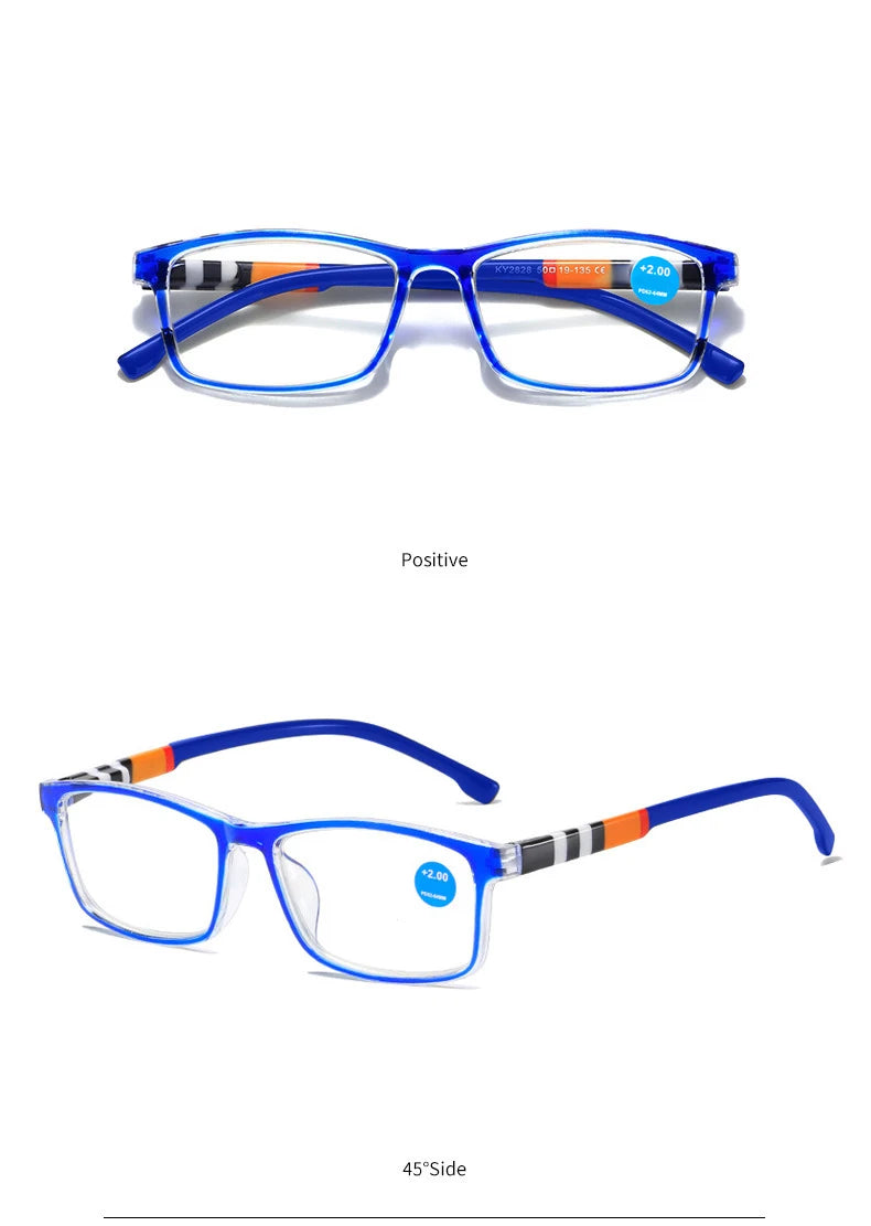 Men Ultra Light Reading Eyewear Fashion Printed Anti Blue Reading Glasses Women Spring Leg Presbyopic Glasses 1.0 To 4.0