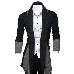 Stylish Long Sleeves Cardigan Coat Loose Fit Stretchy Knitted Sweater Color Block Breathable Men Knitwear Men's Clothing