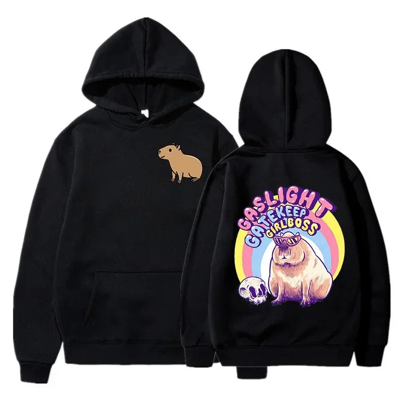 Capybara Fashion Hoodie Women Men Harajuku Pullovers Capibara Gothic Sweatshirt Mange Cute Y2k Hoody Cartoon korean style hooded