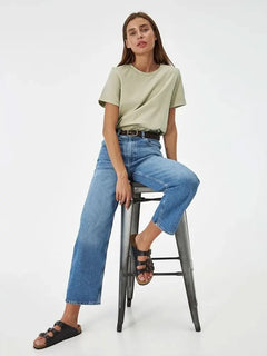 Bornladies Summer 100% Cotton Women's T-shirt Bottoming Basic Fashionable Solid Lady Short Sleeve Loose Tops Shirts 230g/㎡ Tops