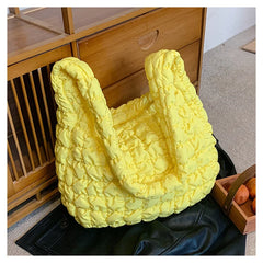 Women Fashion Crossbody Bag Large Capacity Puffy Nylon Casual Handbag Lightweight Quilted Padded Double Zipper Hobo Shoulder Bag