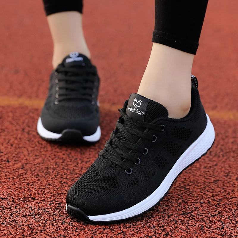 Women Casual Sneakers Fashion Breathable Mesh Flat Shoes Women's Outdoor Comfortable Non-slip Walking Shoes Tenis Feminino