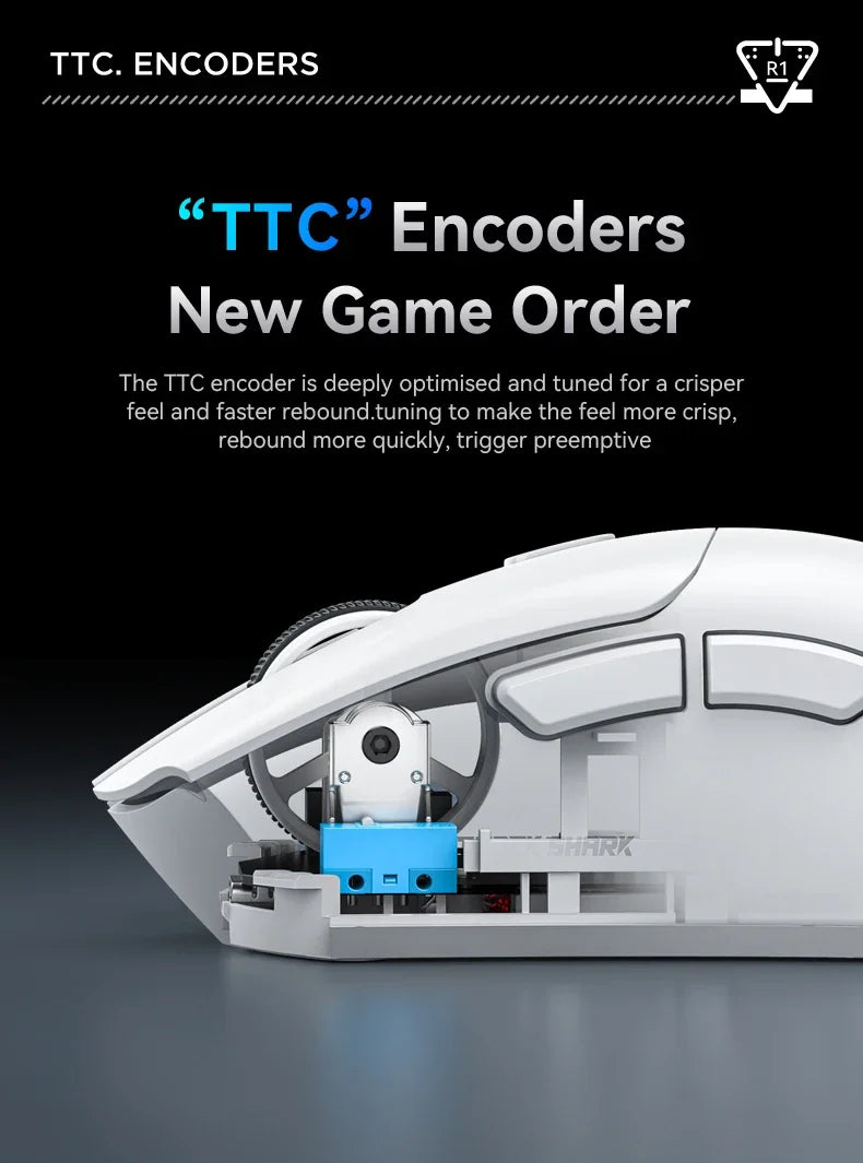 Attack Shark R1 18000dpi Wireless Bluetooth Mouse, Ultra Lightweight Ergonomic Design Mouse, PAW3311 Macro Gaming Mouse