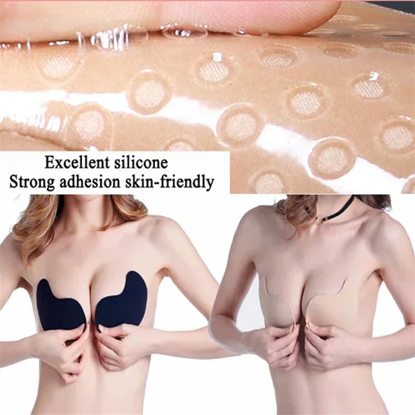 Women Invisible Push Up Bra Backless Strapless Bra Seamless Front Closure Bralette Underwear Women Self-Adhesive Silicone Sticky