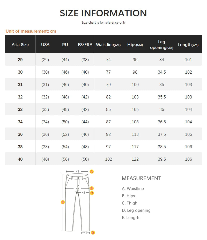 Red White Jeans Men's Stretch Cotton Denim Pants Classic Straight Fashion Fit Autumn Business Casual Trousers Man Clothes