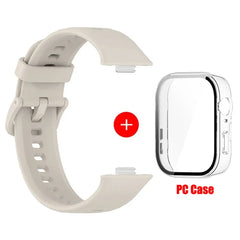 Tempered glass case+band For Huawei Watch Fit 3 Straps silicone sport bracelet for Huawei Fit3 Replacement watchband Accessories