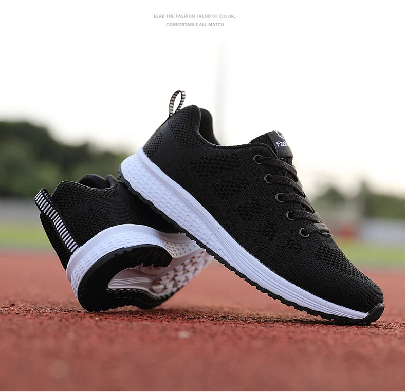 Women Casual Sneakers Fashion Breathable Mesh Flat Shoes Women's Outdoor Comfortable Non-slip Walking Shoes Tenis Feminino
