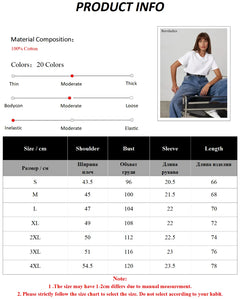 Bornladies Summer 100% Cotton Women's T-shirt Bottoming Basic Fashionable Solid Lady Short Sleeve Loose Tops Shirts 230g/㎡ Tops