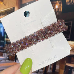 Fashion Crystal Spring Hair Clips Pins Handmade Beads Hair Barrettes For Women Girl Fashion Simple Hair Accessories Headwear