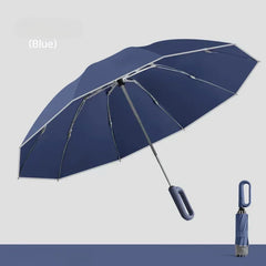Travel Portable Rain Umbrella, Buckle Automatic Folding Reverse Umbrella, Safety Reflective Strip, Windproof Umbrella Men Women