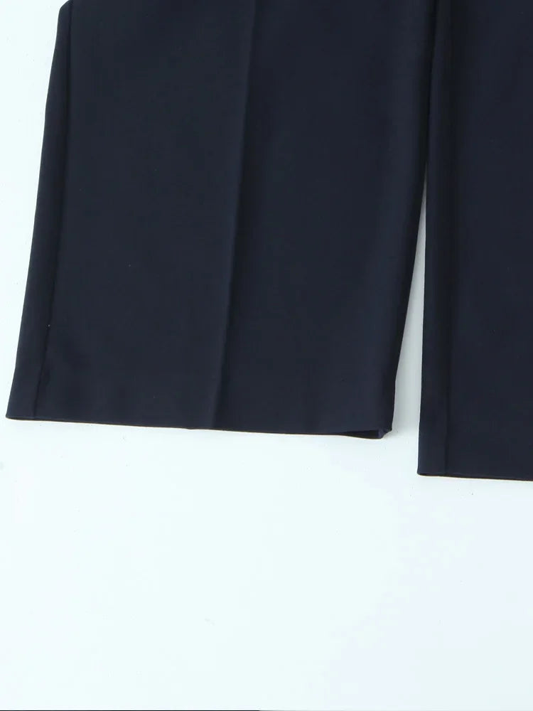 Willshela Women Fashion Solid Lace Up Side Zipper Straight Pants Vintage High Elastic Waist Female Chic Lady Trousers