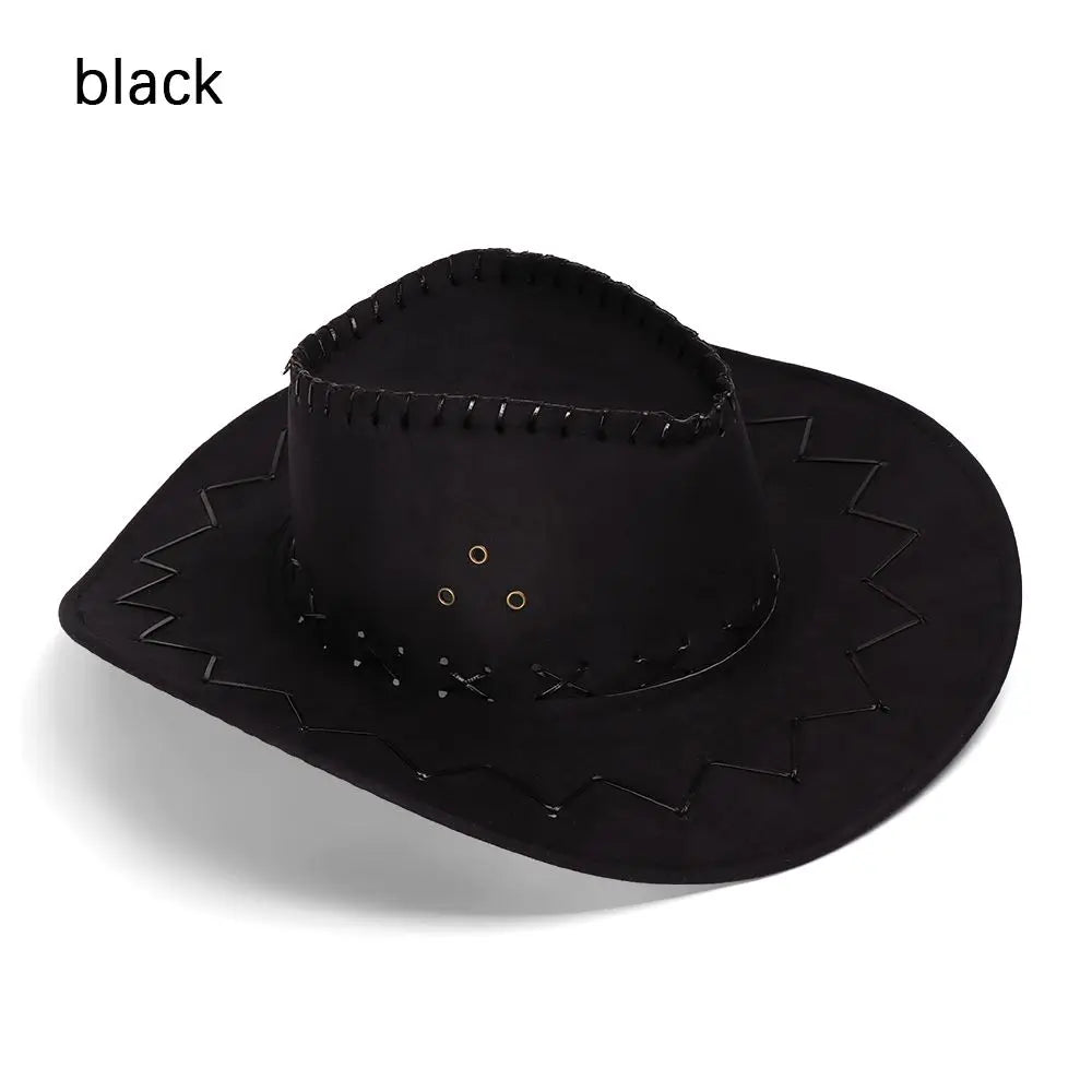 Unisex Cowboy Hat Suede Fashion Cowboy Cap Womens Mens Hat Practical Wild West Fancy Dress Hot Sale Western Headwear Cap